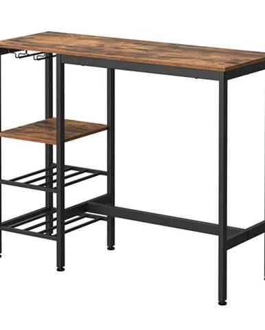Barový stôl LEKSA II hnedá/čierna
